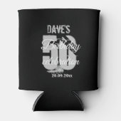ブラックグレイパーソナライズされた50th Any Birthday Party 缶クーラー (正面)
