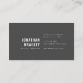 ブラックグレイミニマルクリーンプロフェッショナル 名刺 (裏面)