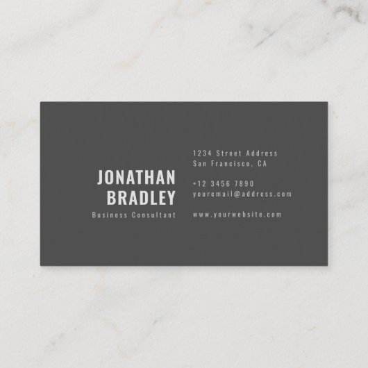 ブラックグレイミニマルクリーンプロフェッショナル 名刺 (裏面)