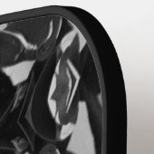 ブラックグレイモダンシルバー模様ピックボールパドル ピックルボールラケット (左詳細)