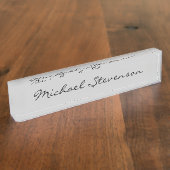 ブラックグレイモダンビジネスデスク名プレート デスクネームプレート (側面)