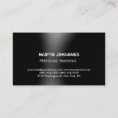ブラックグレイモダンフィットネストレーナービジネスカード 名刺 (裏面)