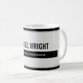 ブラックグレイモダンプレーンシンプルミニマル コーヒーマグカップ (正面右)