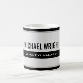 ブラックグレイモダンプレーンシンプルミニマル コーヒーマグカップ (中央)