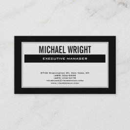 ブラックグレイモダンプレーンシンプルミニマル 名刺