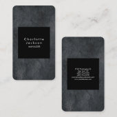 ブラックグレイモダンプレーンスタイリッシュプロフェッショナル 名刺 (正面/裏面)