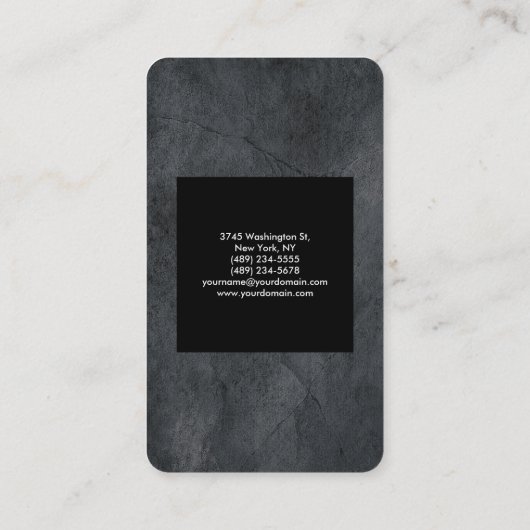 ブラックグレイモダンプレーンスタイリッシュプロフェッショナル 名刺 (裏面)