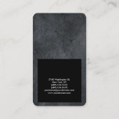 ブラックグレイモダンプレーンプロフェッショナルトレンディー 名刺 (裏面)