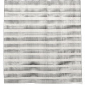 ブラックグレイモダンミニマルストライプリスト シャワーカーテン (正面)