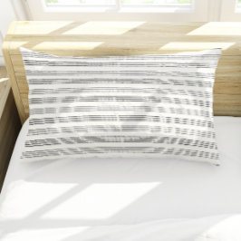 ブラックグレイモダンミニマルストライプリスト 枕カバー