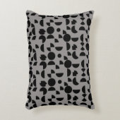 ブラックグレイモダン幾何エレガント部部族 アクセントクッション (正面(垂直))