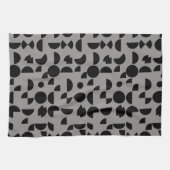 ブラックグレイモダン幾何エレガント部部族 キッチンタオル (横)