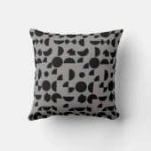 ブラックグレイモダン幾何エレガント部部族 クッション (裏面)