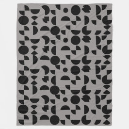 ブラックグレイモダン幾何エレガント部部族 フリースブランケット