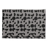 ブラックグレイモダン幾何エレガント部部族 枕カバー (裏面-左)