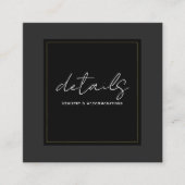 ブラックグレイモダン金ゴールドミニマルの詳細 スクエア名刺 (正面)