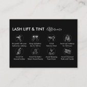 ブラックグレイラッシュリフトのティントアフターケアありがとう 名刺 (裏面)