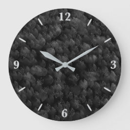 ブラックグレーとカラフル花火の表示抽象芸術 ラージ壁時計