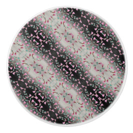 ブラックグレーとピンクデザイナー セラミックノブ