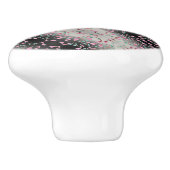 ブラックグレーとピンクデザイナー セラミックノブ (側面)