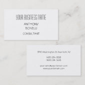 ブラックグレーとホワイトのシンプルビジネス魅力的カード 名刺 (正面/裏面)