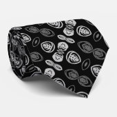 ブラックグレーと木炭 ネクタイ (ロール)