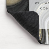 ブラックグレーと金ゴールドマーブルストーン マウスパッド (コーナー)