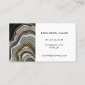 ブラックグレーと金ゴールドマーブルストーン 名刺 (裏面)