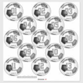 ブラックグレーのサッカーチームのギフトセット13 シール (シート)