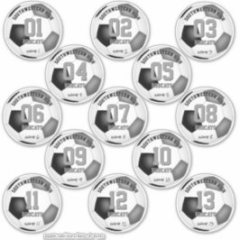 ブラックグレーのサッカーチームのギフトセット13 シール