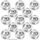 ブラックグレーのサッカーチームの13カスタム シール (正面)