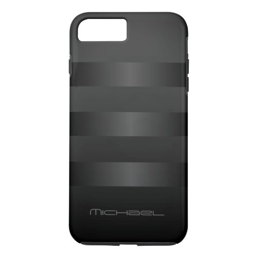 ブラックグレーのストライプパターン Case-Mate iPhoneケース (裏面)