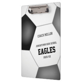 ブラックグレーのチームカラーカスタムサッカーコーチ クリップボード