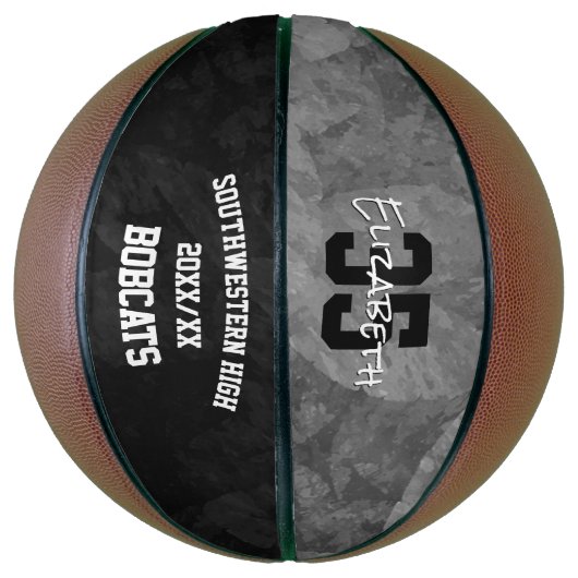 ブラックグレーのチームカラースポーツシーズンの記念 バスケットボール (縦)