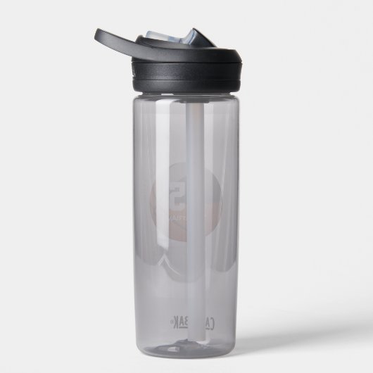 ブラックグレーのバスケットボールクラブカラーパーソナライズされた ウォーターボトル (右面)