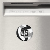 ブラックグレーのバレーボールのチームカラーの贈り物 マグネット (インサイチュ (食洗機))