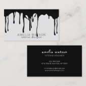 ブラックグレーのモダン抽象芸術の点滴シームレ絵を描ス 名刺 (正面/裏面)