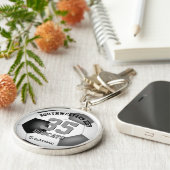 ブラックグレーの男の子のジャージー番号サッカー キーホルダー (側面)