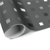 ブラックグレーよくはしゃぐピクセルのシームレスパターン ラッピングペーパー (ロールコーナー)
