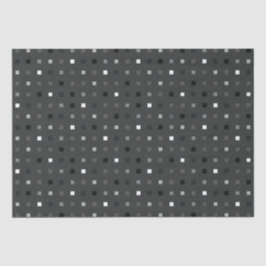 ブラックグレーよくはしゃぐピクセルのシームレスパターン 薄葉紙