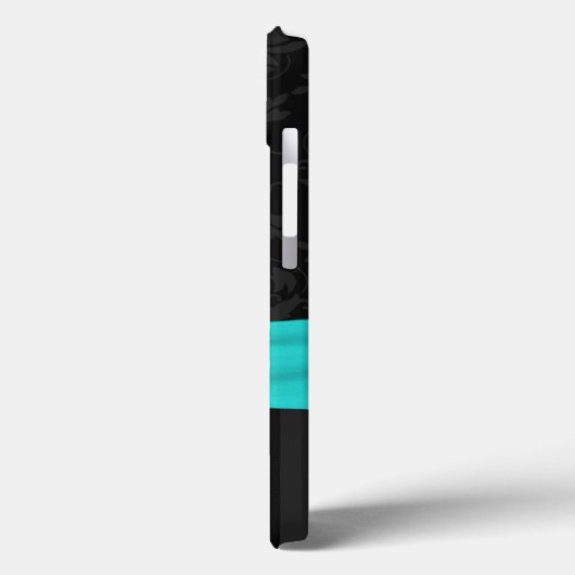 ブラックグレーアクアダマスクiPadストライプのエアケース Case-Mate iPhoneケース (裏面 / 左)