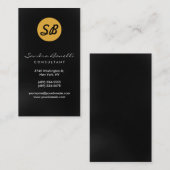 ブラックグレーイエローモノグラム名刺 名刺 (正面/裏面)