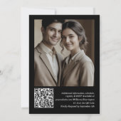 ブラックグレーエレガントアーモダントテンプレートデジタル 招待状 (裏面)