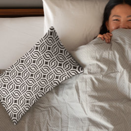 ブラックグレーオーナメントパターンアンティーク 枕カバー