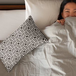 ブラックグレーオーナメントパターンアンティーク 枕カバー