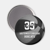 ブラックグレーキッズスポーツギフトバスケットチーム名 マグネット (正面/裏面)