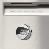 ブラックグレーキッズスポーツパーティーがバスケットボールを好む マグネット (インサイチュ (食洗機))