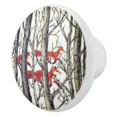 ブラックグレーキツネキツネフォレストウッドランドドロワープル セラミックノブ (右)