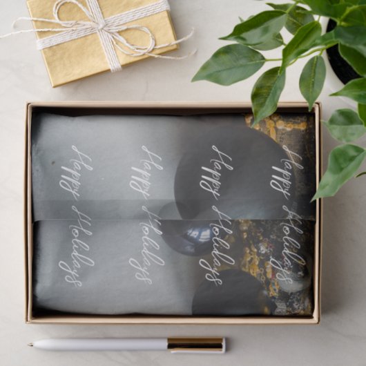 ブラックグレークリスマスオーナメントとガーランズ 薄葉紙 (ギフト)