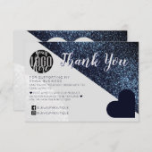 ブラックグレーグリッタージオロゴお客様ありがとうございます サンキューカード (正面/裏面)
